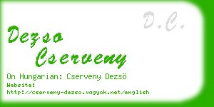 dezso cserveny business card
