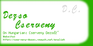 dezso cserveny business card